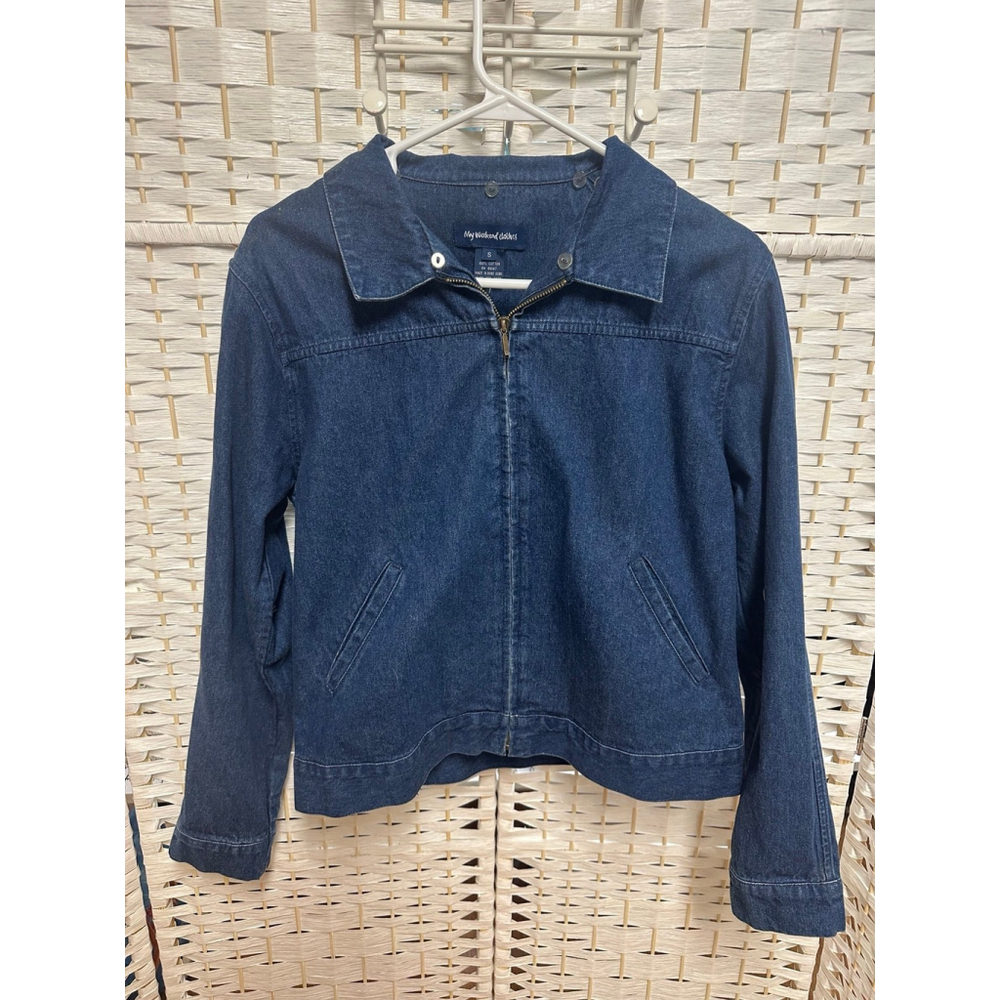 My Weekend Clothes denim jacket women’s size‎ s removable lamb shearing collar - Picture 2 of 10